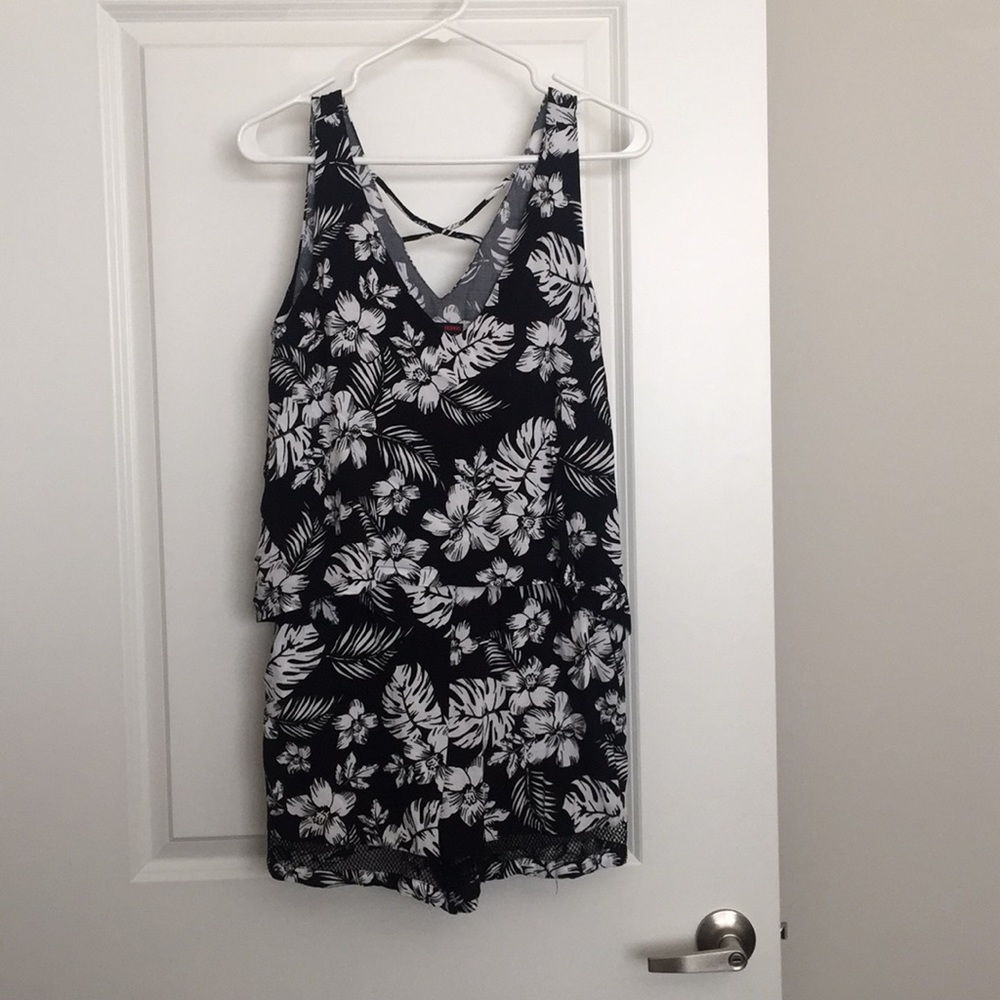 Bongo Black Floral Romper
